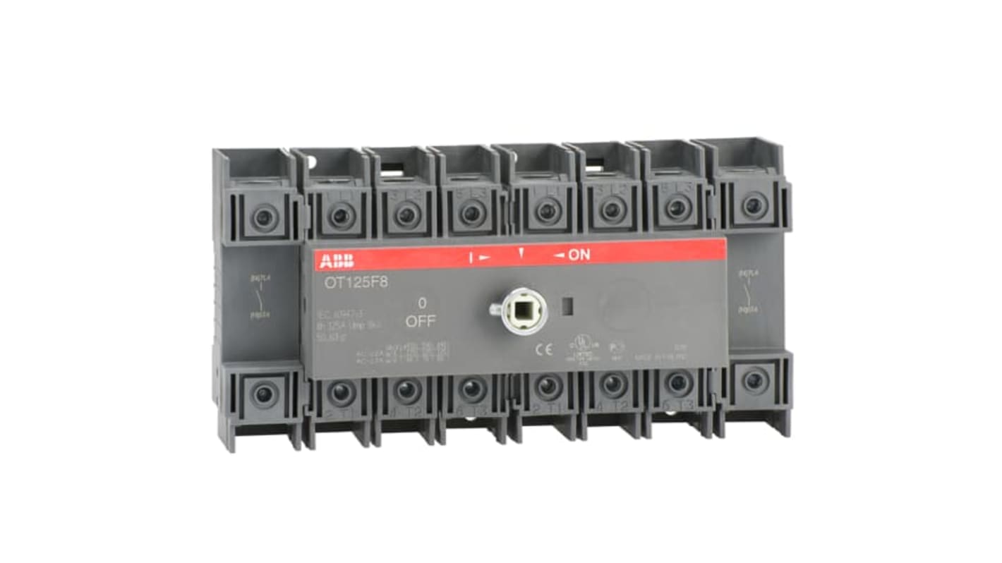 ABB OT Pole Base Mounting Switch Disconnector - 125A Maximum Current, 45kW Power Rating, IP20