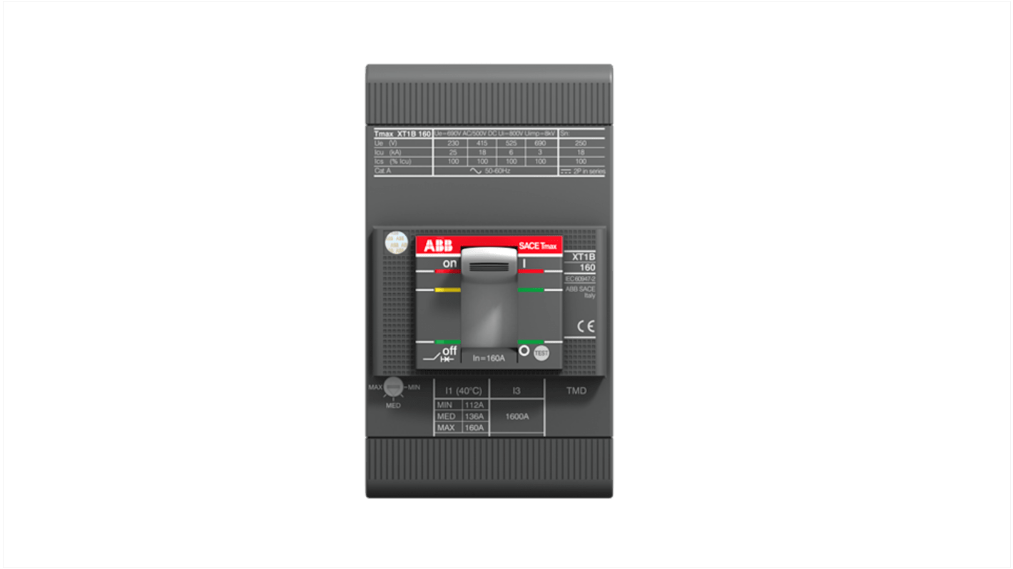 3 pólusú 25A Öntöttházas megszakító (MCCB), Fix SACE Tmax XT XT1C