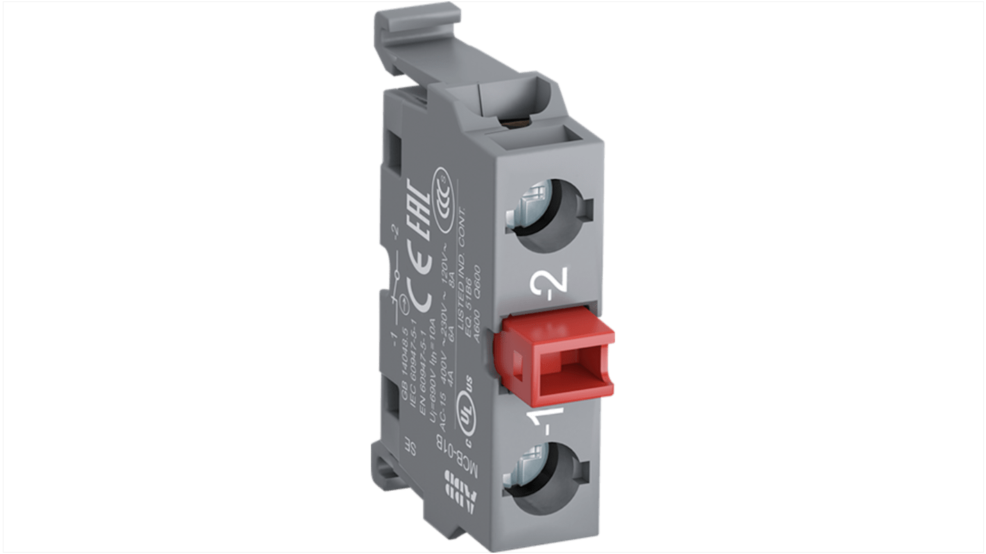 ABB MCB Kontaktblock, 1 Schließer + 1 Öffner, 690V Schraubanschluss