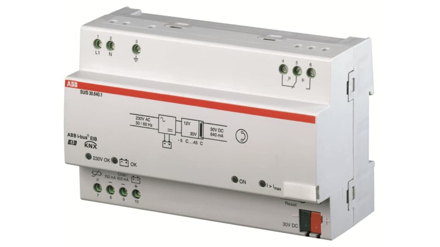 ABB SU DIN Rail Power Supply, 230V ac ac Input, 30V dc dc Output, 640mA Output