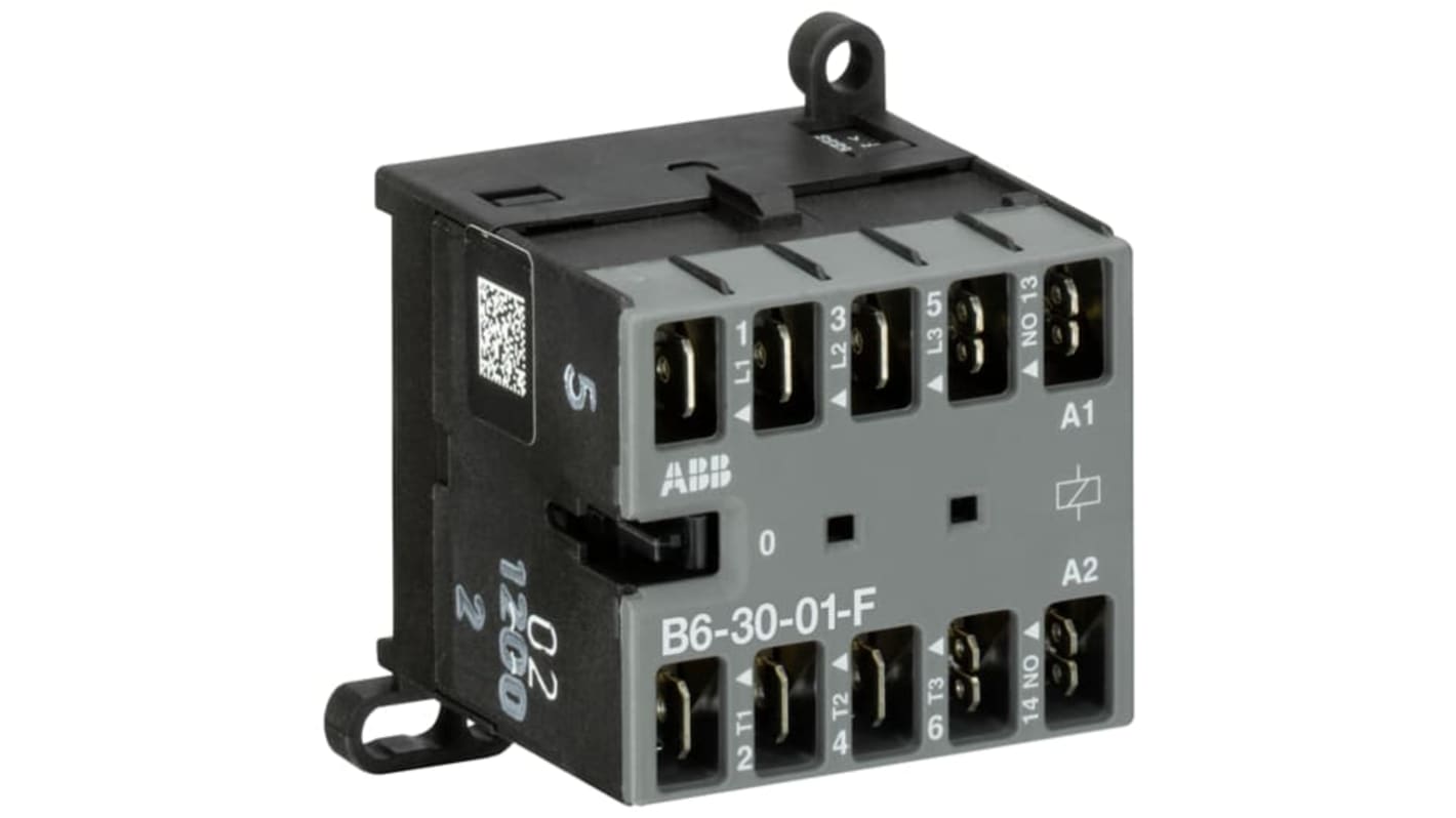 ABB B6-30-01-F-84 Contactor, 24 V Coil, 3-Pole, 20 A, 4 kW, 3NO