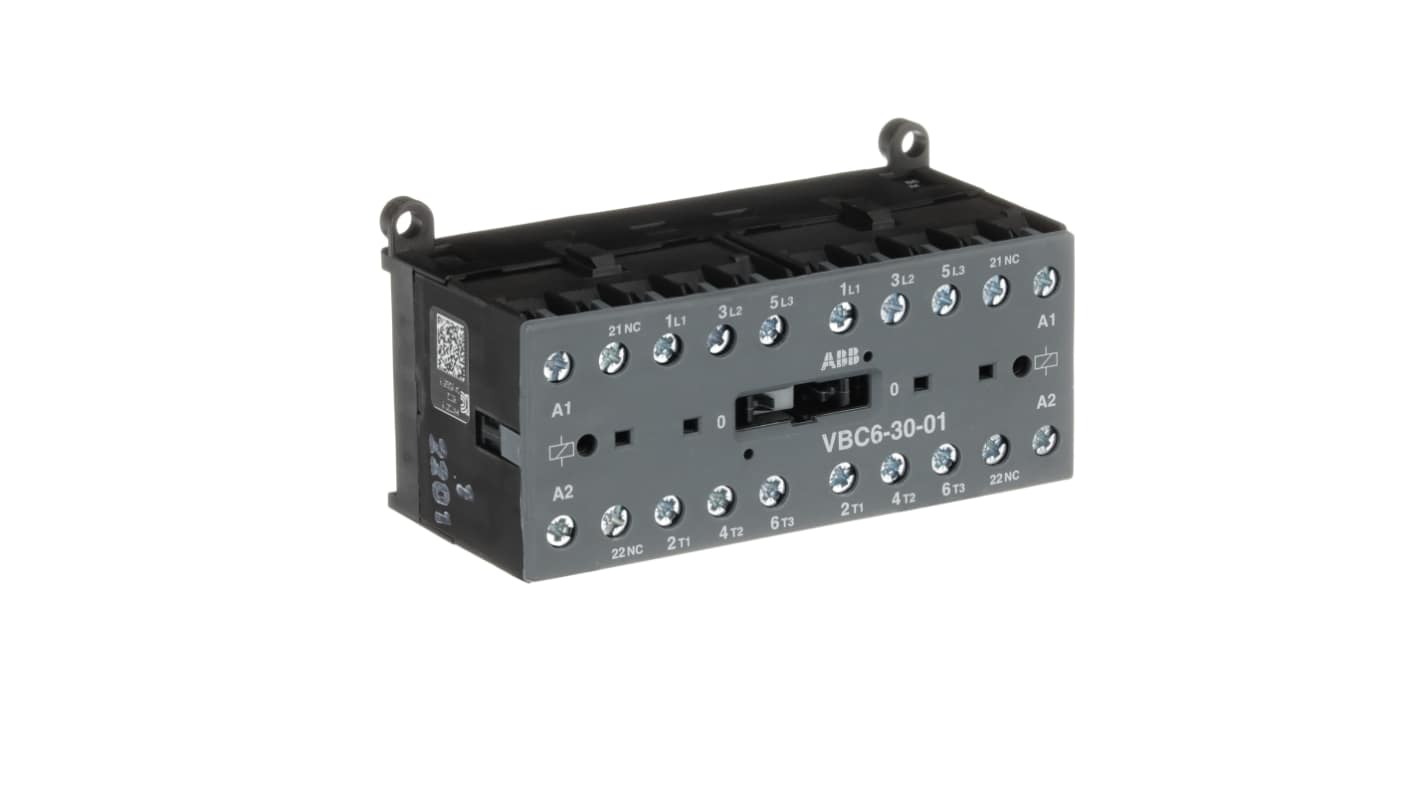 ABB VBC6-30-01 GJL Contactor, 24 V Coil, 3-Pole, 20 A, 4 kW, 3NO