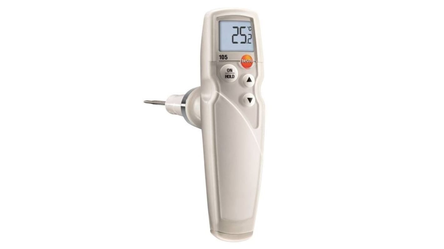 Testo 105 Wireless Digital Thermometer for Food Industry Use, Immersion, Penetration Probe, 1 Input(s), +275°C Max, ±1