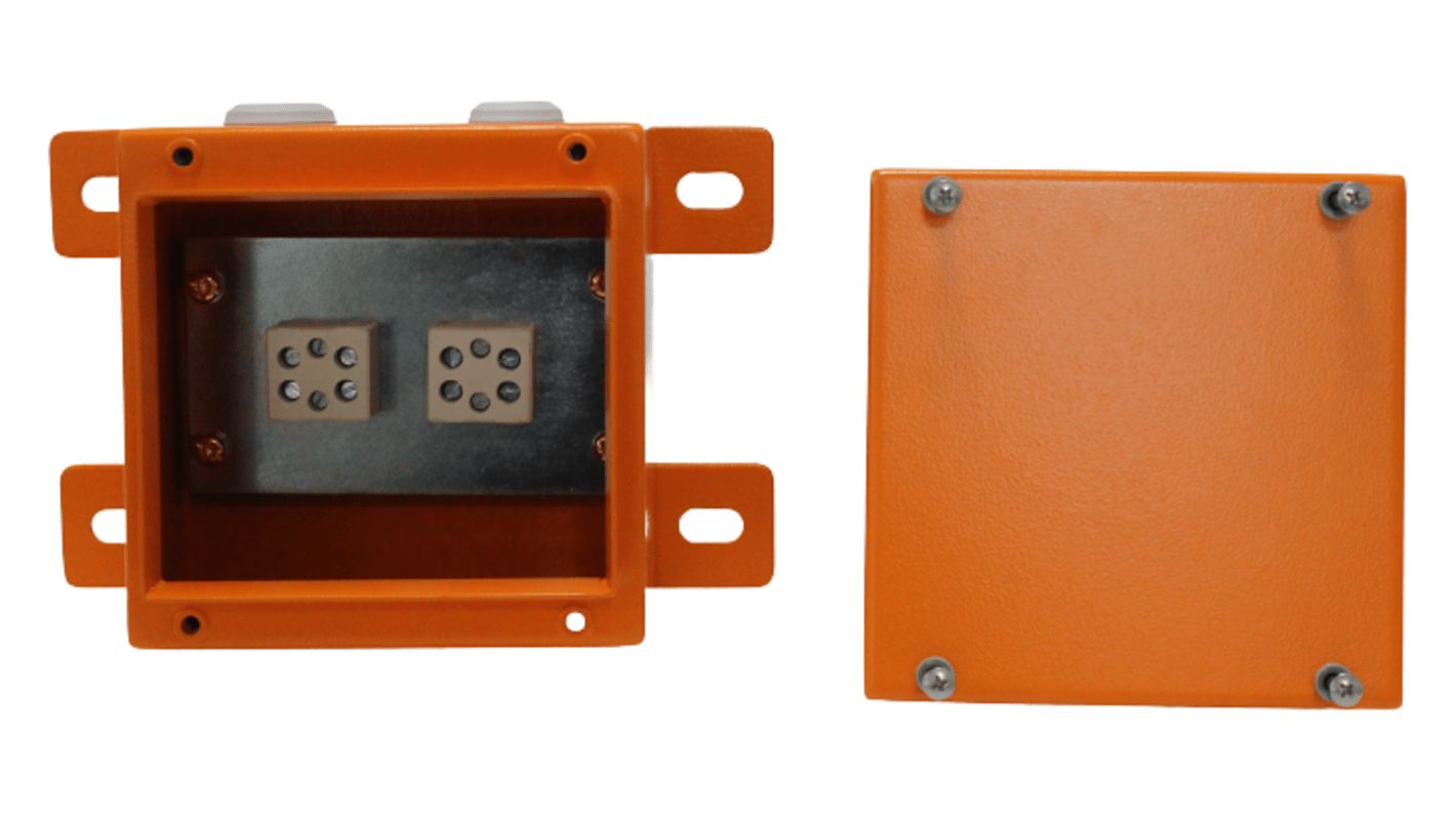 RS PRO Orange Steel Junction Box, IP65, 150 x 150 x 100mm