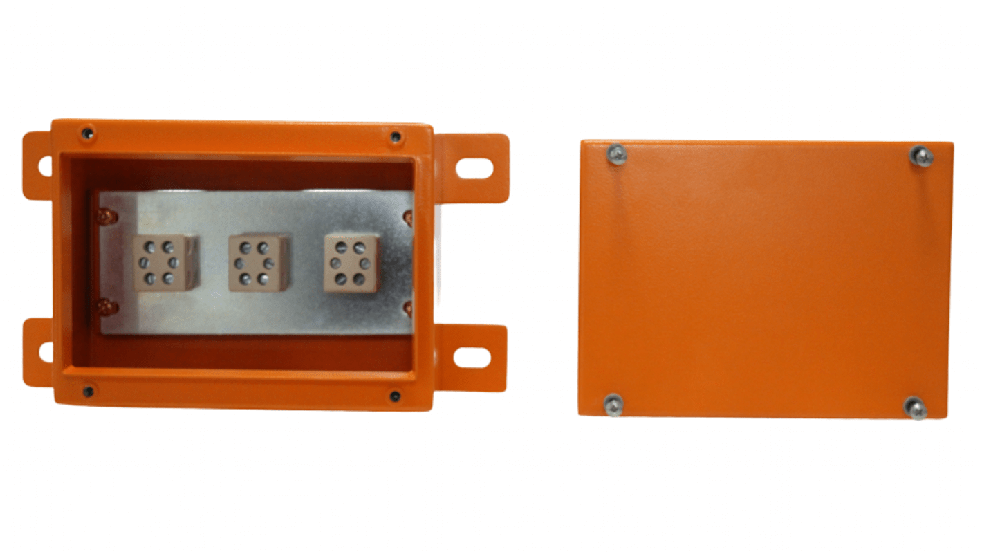 Puszka elektroinstalacyjna ścienna Stal 200 x 150 x 100mm Pomarańczowy IP65 RS PRO