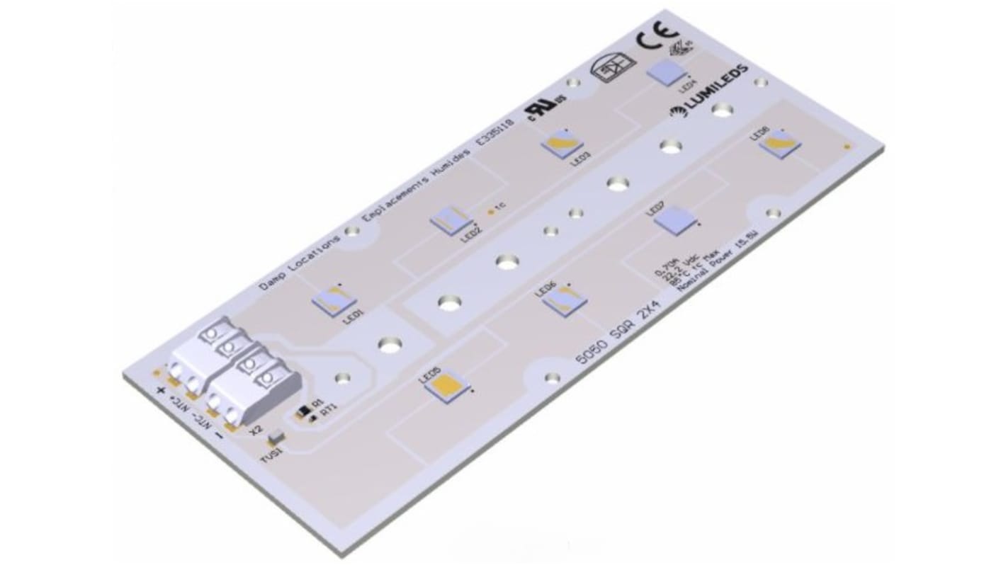 Lumileds 白光灯带, 22.2V 直流, 172.2mm长x49.5mm宽, LUXEON XR-5050 SQR系列