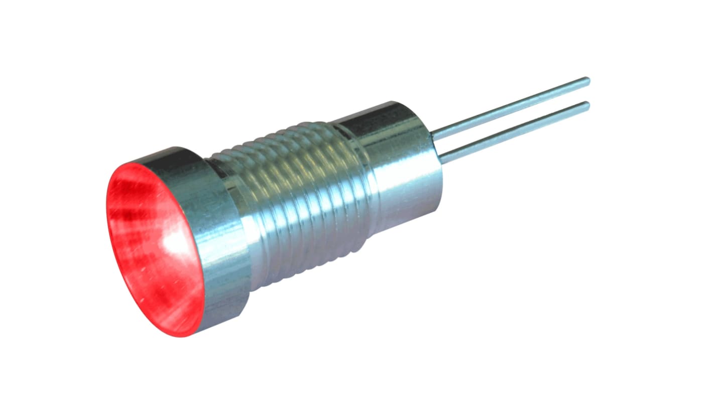 Oxley 红色LED面板LED, 24V 直流, Φ8mm安装孔, 引线端接, IP67, OXL/CLH/80系列