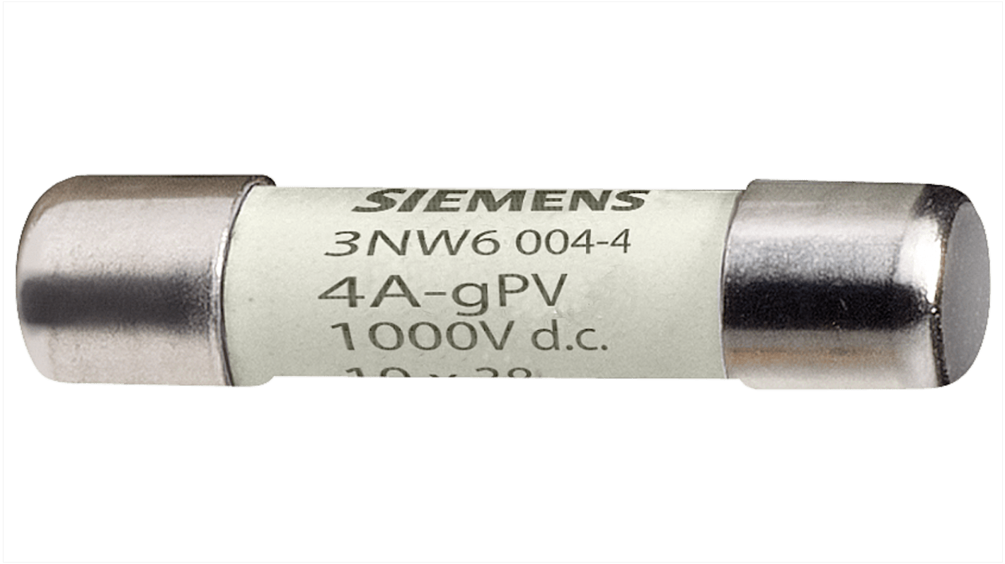 Cartouche fusible Siemens, 4A 10 x 38mm 1kV c.c.