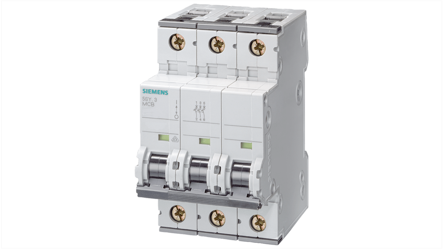 Siemens 5SY Leitungsschutzschalter Typ A, 3-polig 3A SENTRON DIN-Schienen-Montage