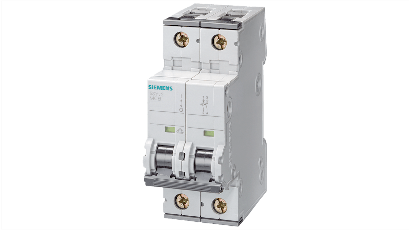 Siemens SENTRON 5SY MCB, 2P, 4A Curve C