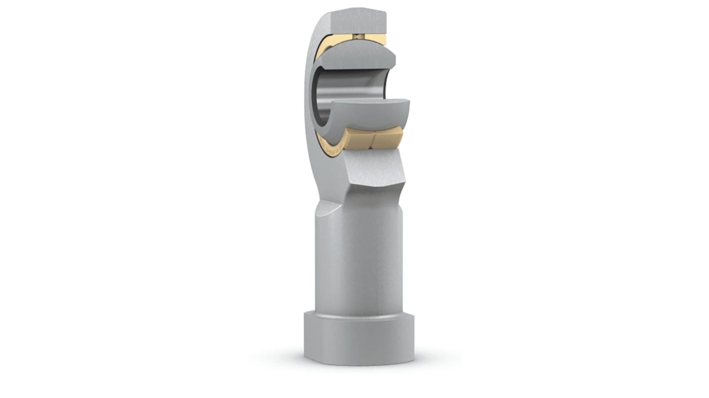SKF 29mm Stahl Gelenkkopf, Wellen-Ø 10mm, Innengewinde M10 Buchse, Traglast bis 10kN