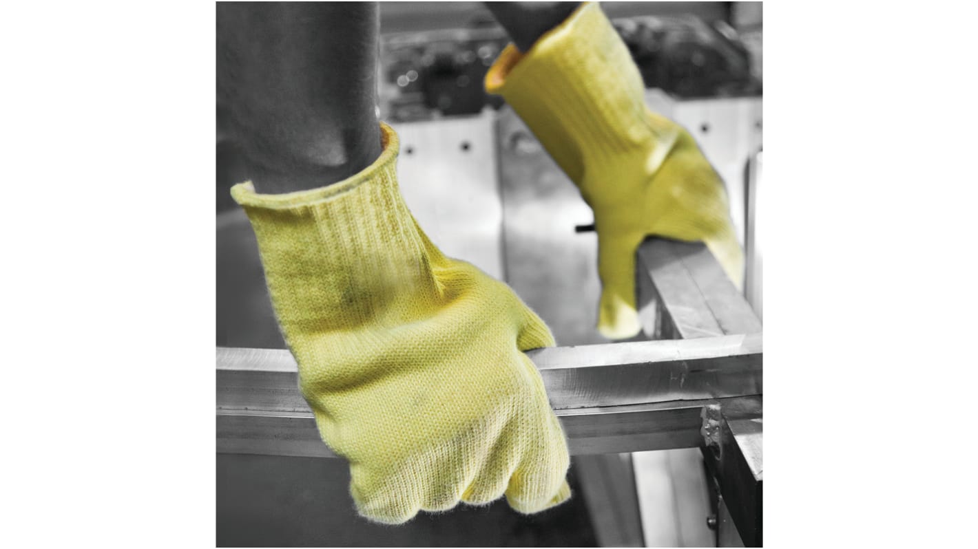 Polyco Healthline 7564, 7566 Yellow Kevlar Work Gloves, Kevlar Coating