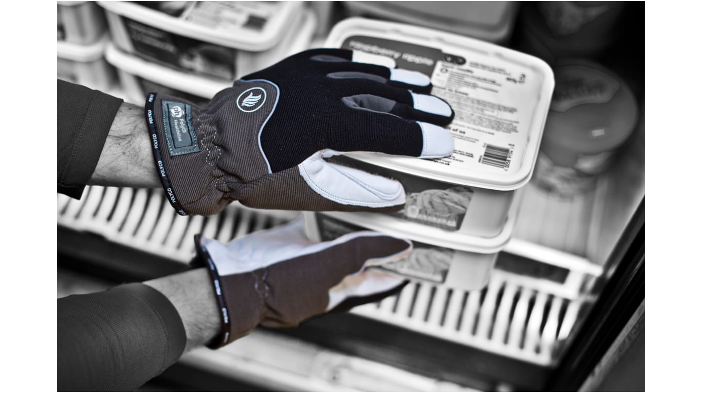 Guanti da lavoro Polyco Healthline FM2, in Cuoio, col. Grigio