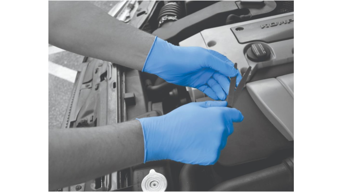 Polyco Healthline Blue Powder-Free Nitrile Disposable Gloves, 100 per Pack
