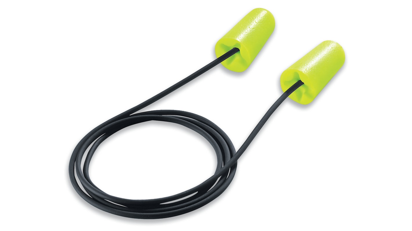 uvex XF-CD Series Yellow Disposable Corded Ear Plugs, 26dB Rated, 100Pair Pairs
