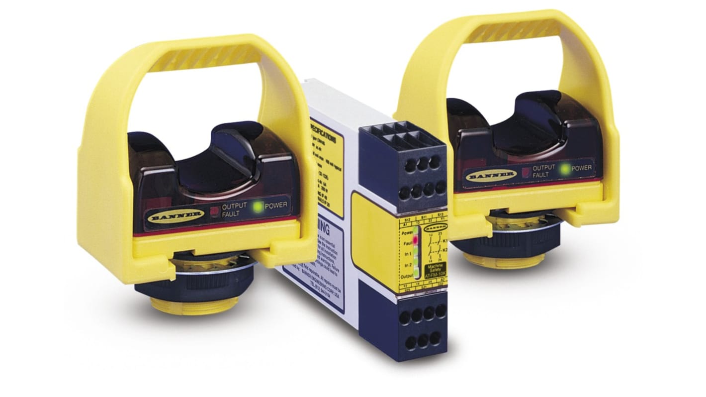 Banner Duo Touch AT Two Hand Control Safety Relay, 24V ac/dc, Dual-Channel, 2 Safety Contacts
