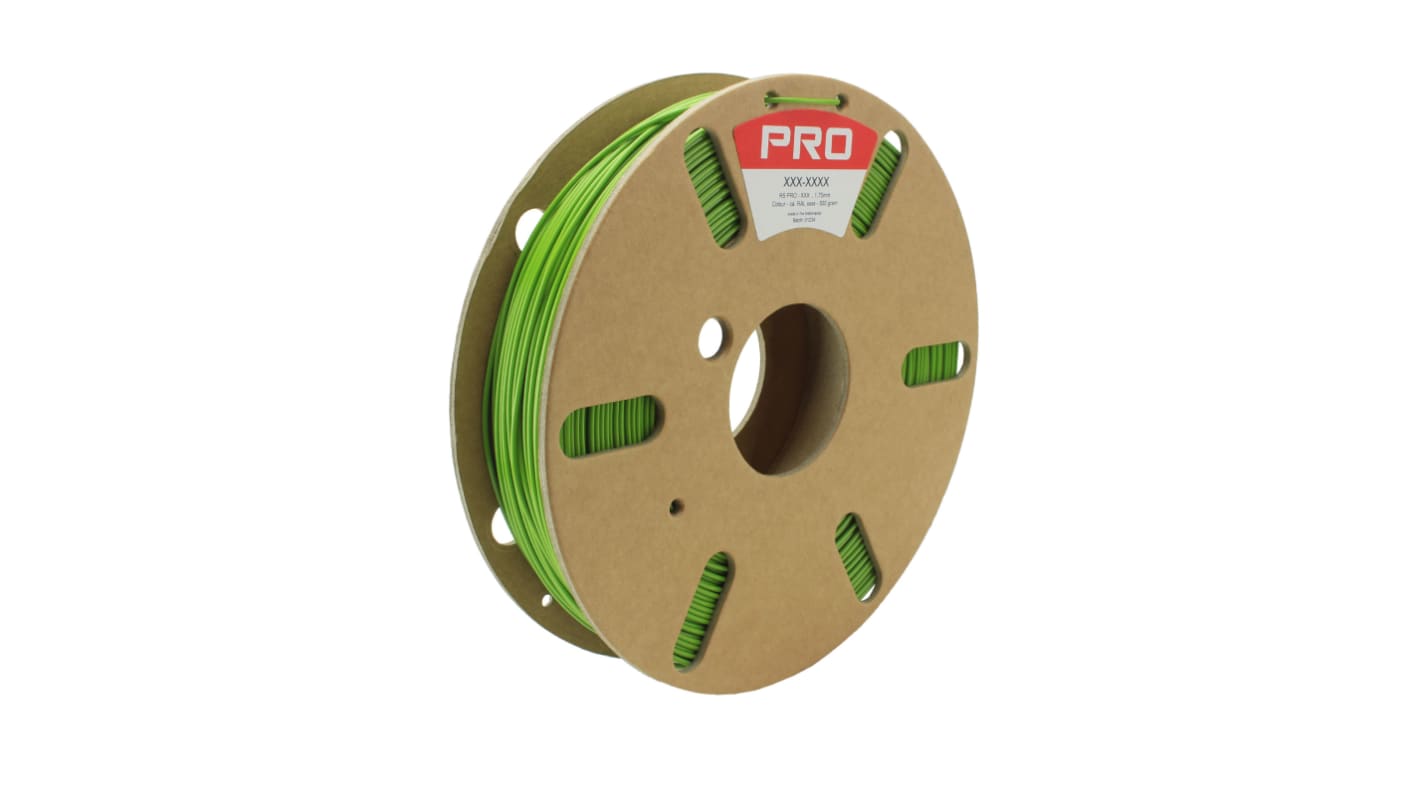 RS PRO PET 3D-Drucker Filament zur Verwendung mit Gängige Desktop-3D-Drucker, Grün, 1.75mm, FDM, 500g