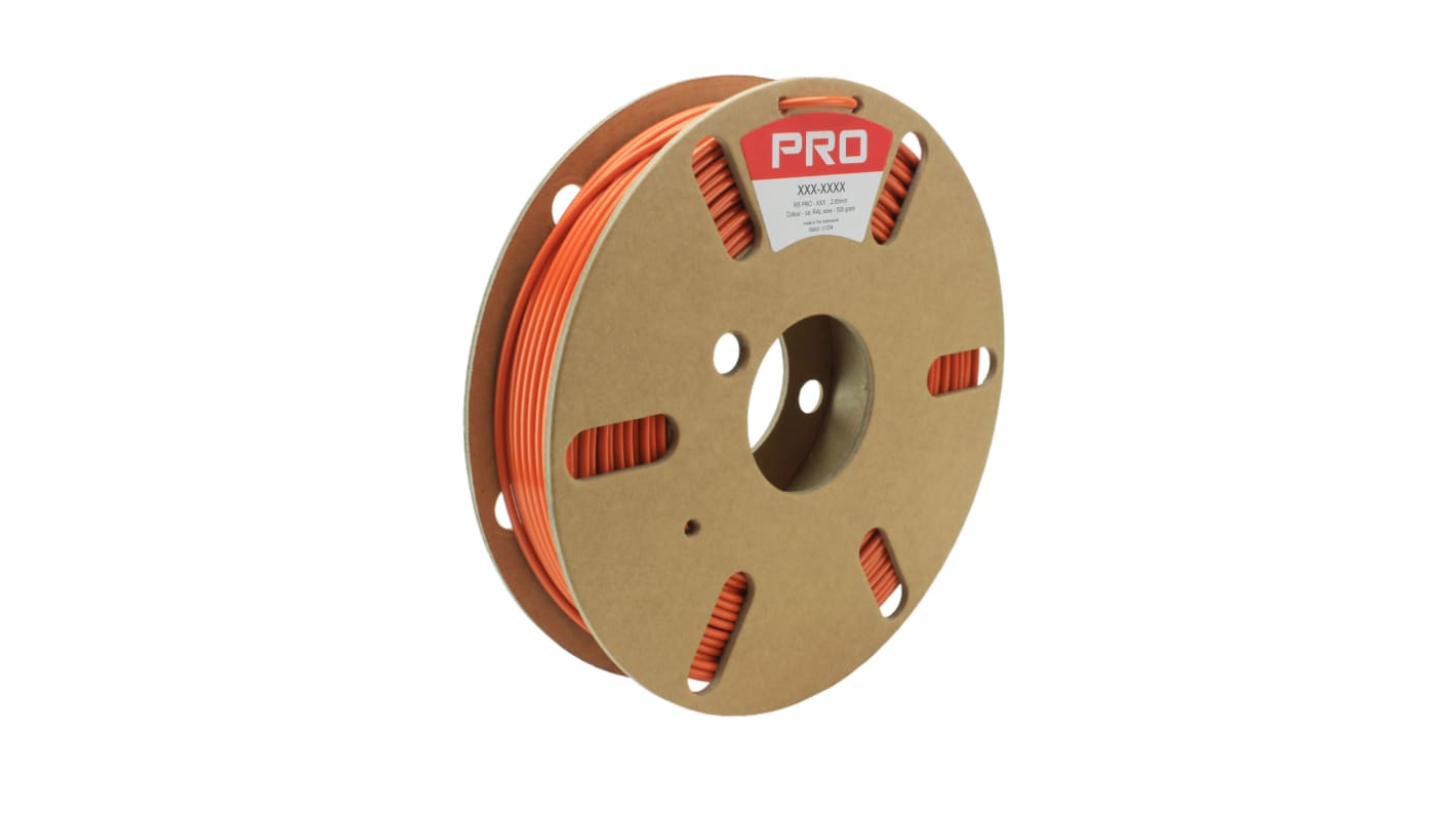 RS PRO PET 3D-Drucker Filament zur Verwendung mit Gängige Desktop-3D-Drucker, Orange, 2.85mm, FDM, 500g