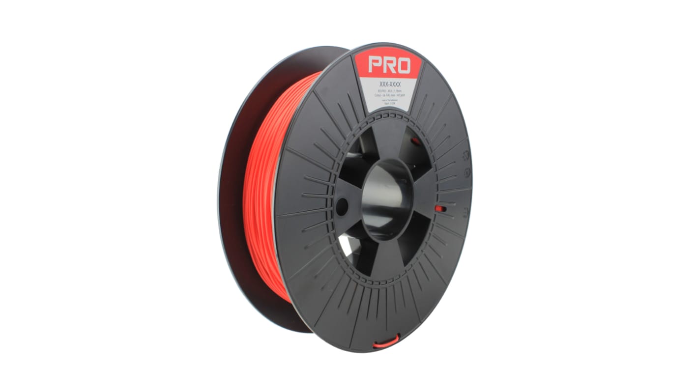 RS PRO Robustes PLA 3D-Drucker Filament zur Verwendung mit Gängige Desktop-3D-Drucker, Rot, 1.75mm, FDM, 500g