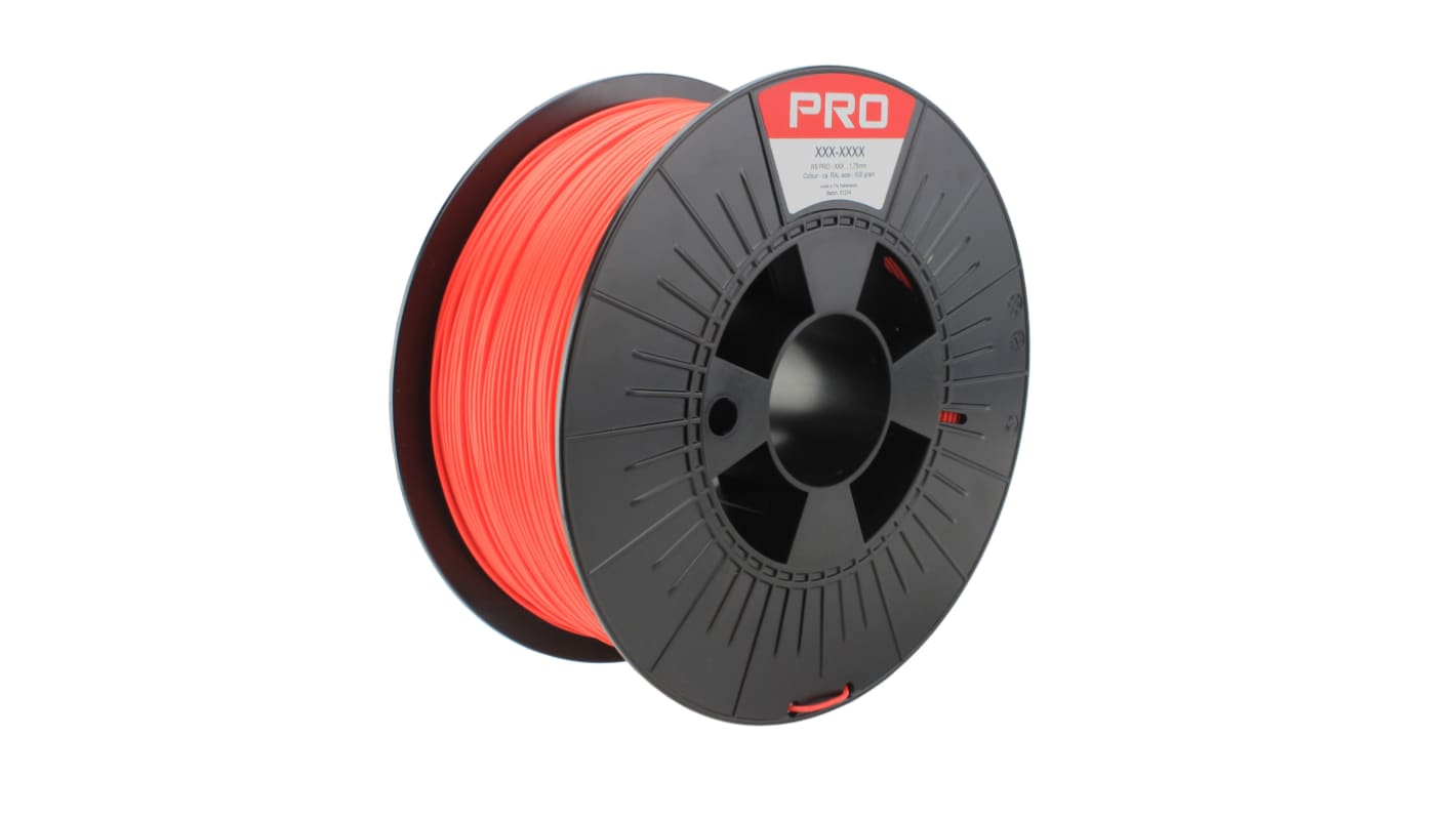 RS PRO Robustes PLA 3D-Drucker Filament zur Verwendung mit Gängige Desktop-3D-Drucker, Rot, 1.75mm, FDM, 1kg
