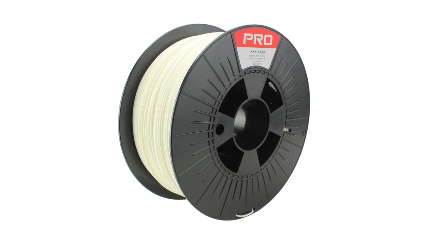 RS PRO 1.75mm White Tough PLA 3D Printer Filament, 1kg