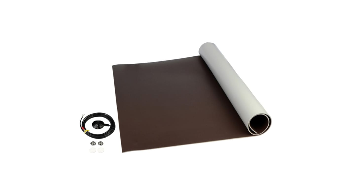 SCS Arbeitsfläche ESD-Matte Braun für Arbeitsflächen, 3.5mm x 600mm x 15.2m