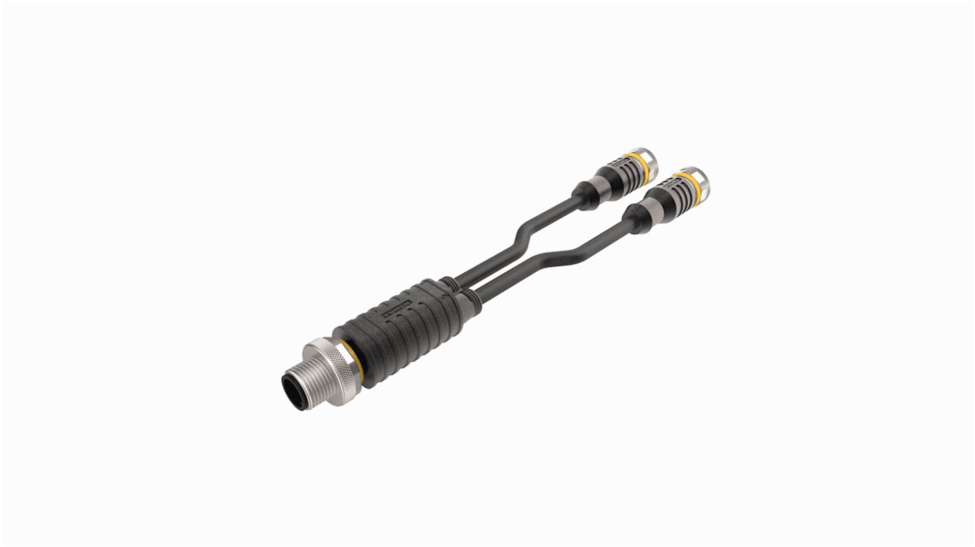 Turck VBRS4.4 konfektioniertes Sensorkabel 3-adrig, Stecker gerade / M12 x 2 Buchse, Länge 1m