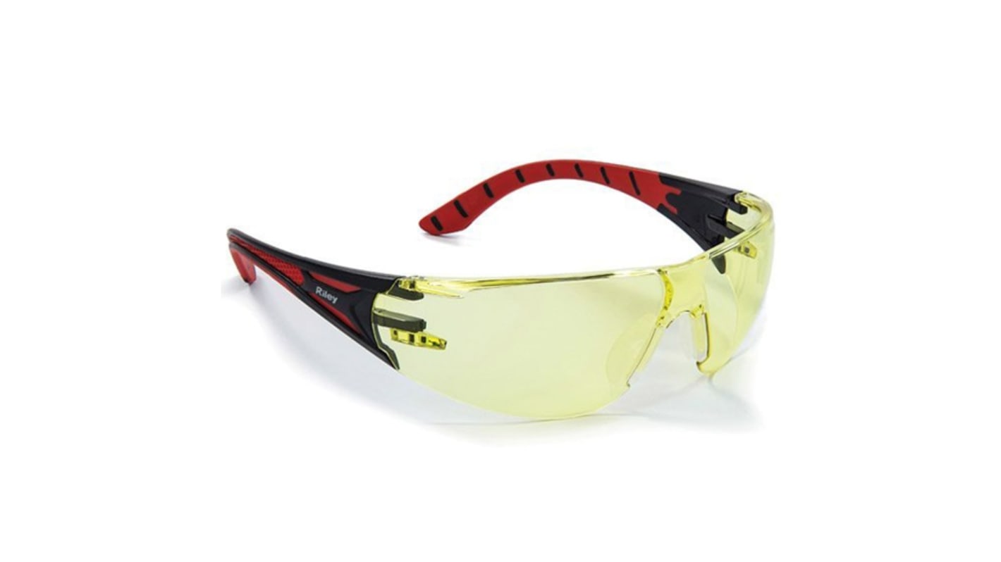 Riley STREAM RED Anti-Mist UV Safety Glasses, Amber Polycarbonate Lens