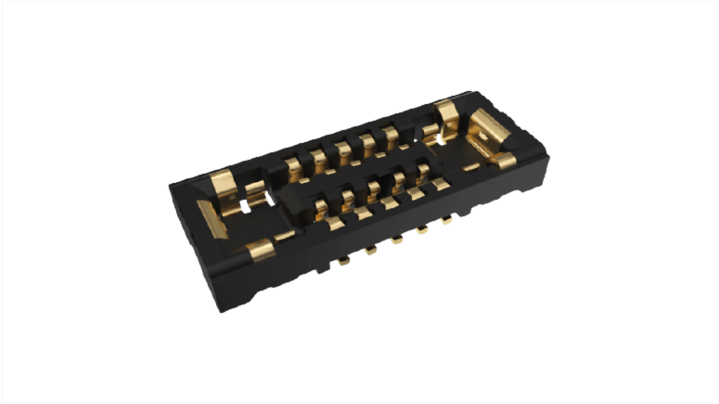 Amphenol ICC Vertical Surface Mount PCB Socket, 6-Contact, 2-Row, 0.35mm Pitch, Solder Termination