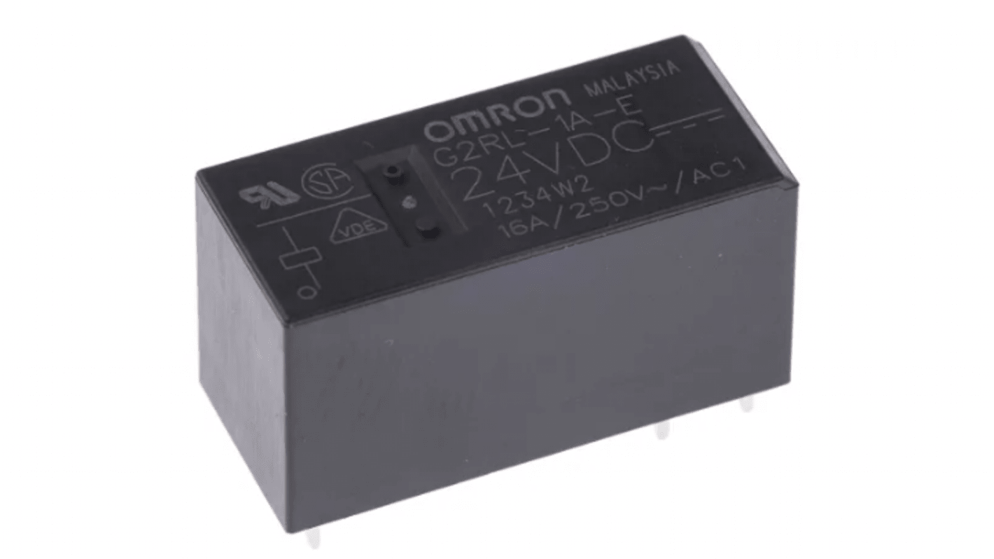 Omron PCB Mount Non-Latching Relay, 5V dc Coil, 12A Switching Current, SPST