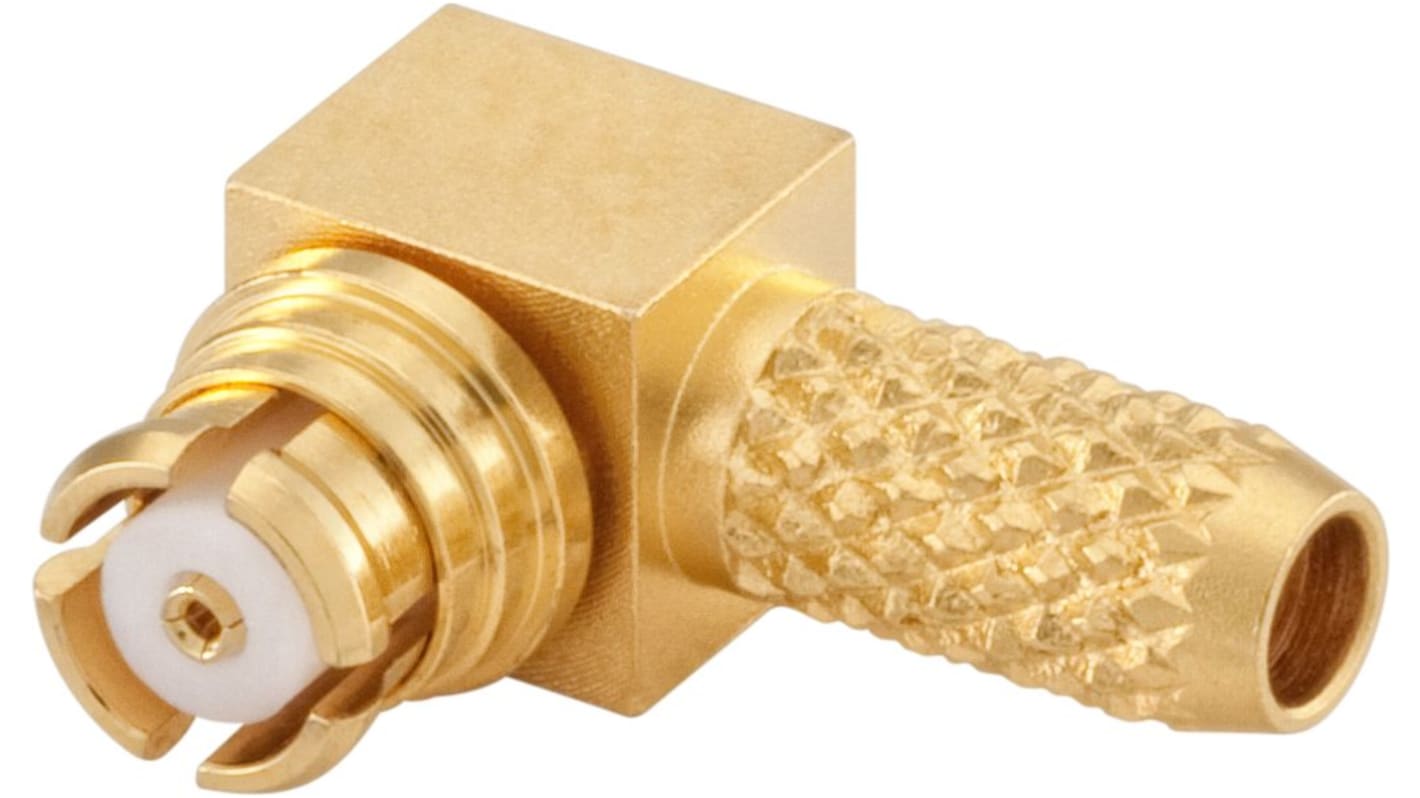 Rosenberger In-Series Series, Jack Cable Mount SMA Connector, 50Ω, Solder Termination, Right Angle Body