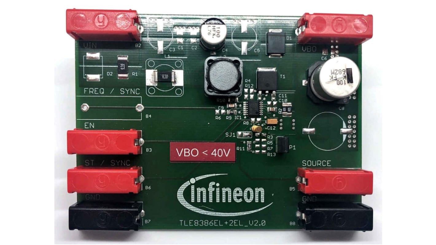 Infineon DEMOBOARD TLE8386-2EL Evaluation Board for TLE8386-2EL for Body Control Modules, Car Media, Cluster
