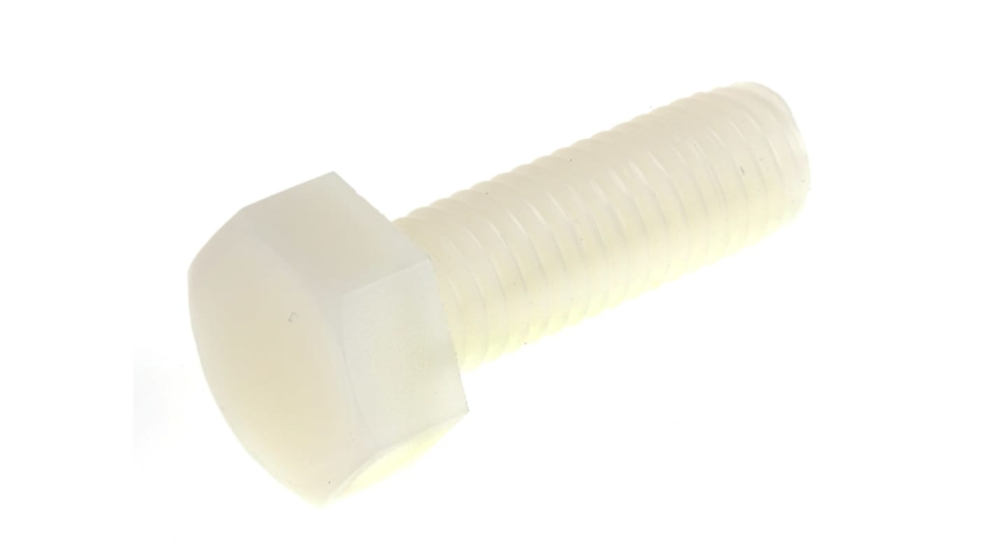 RS PRO Plain Nylon, Hex Bolt, M10 x 30.0mm