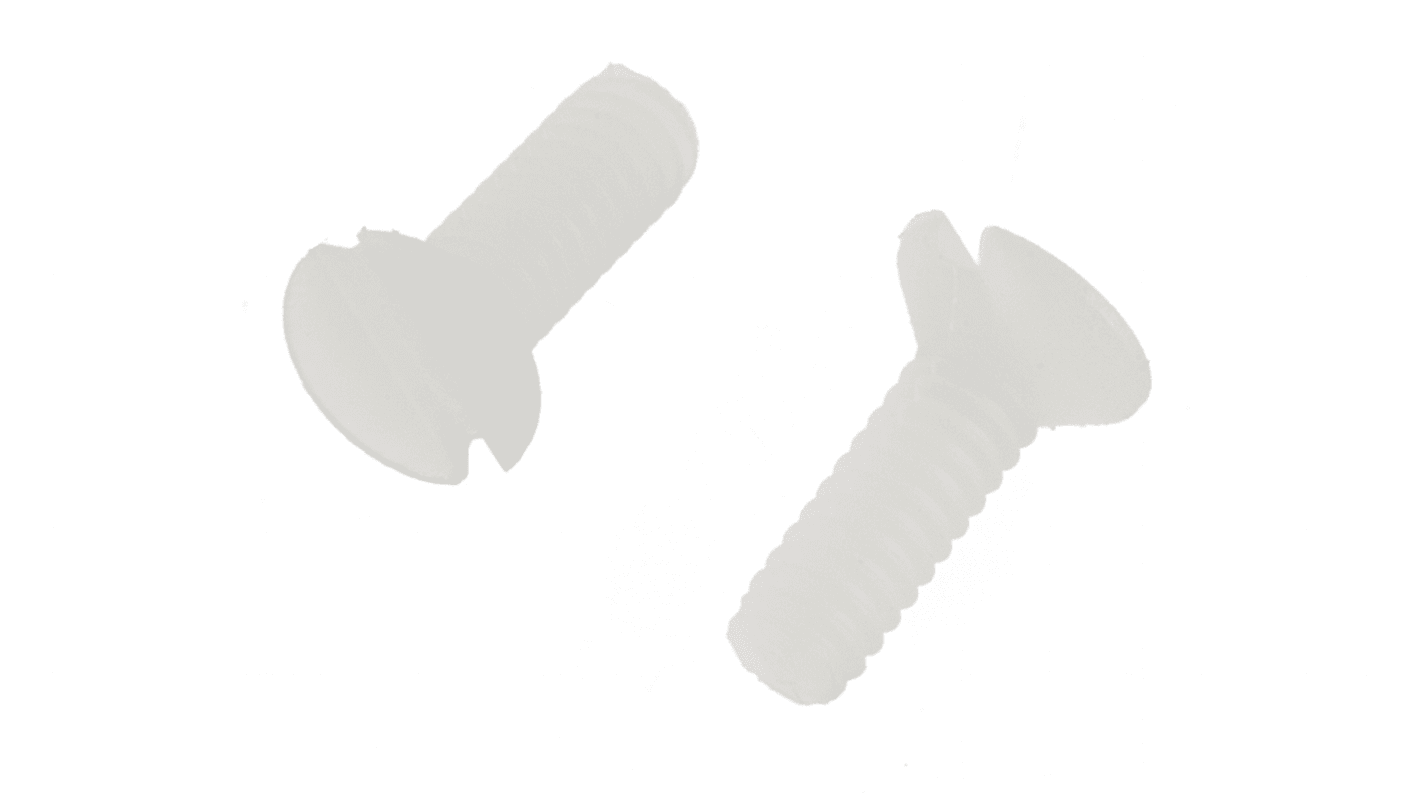 Śruby maszynowe M2 łeb z łbem stożkowym Nylon długość 6.0mm skok 0.40mm