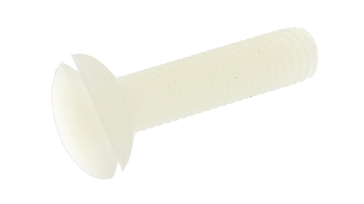 Śruba maszynowa M3.5 łeb z łbem stożkowym Nylon długość 16.0mm skok 0.60mm
