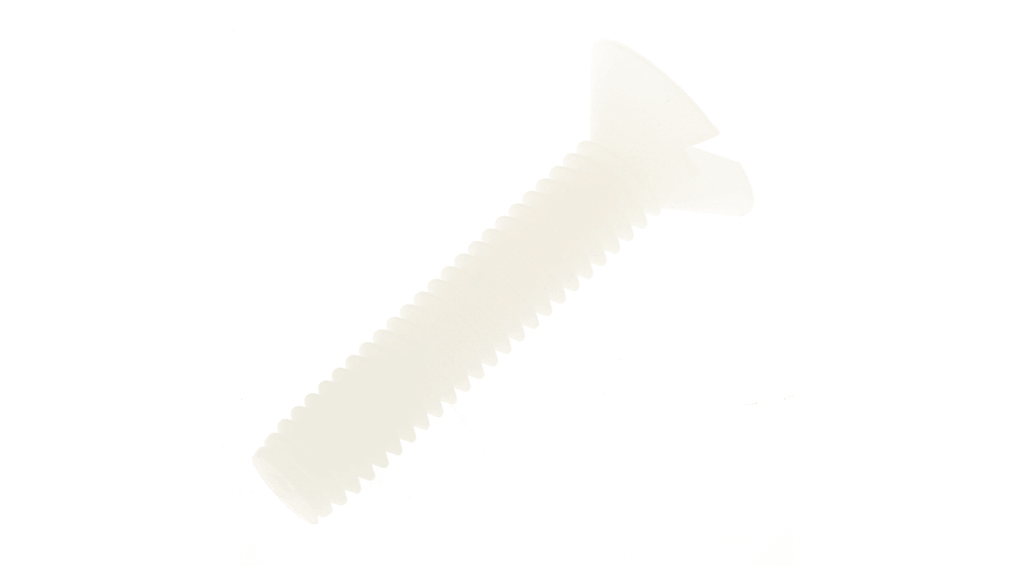 Śruby maszynowe M4 łeb z łbem stożkowym Nylon długość 20.0mm skok 0.70mm