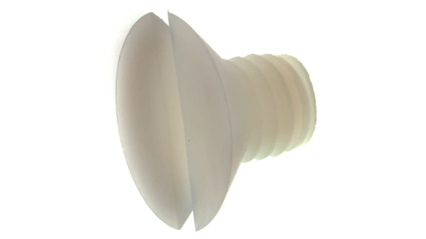 RS PRO Slot Countersunk Nylon Machine Screw DIN 963, M6x8.0mm