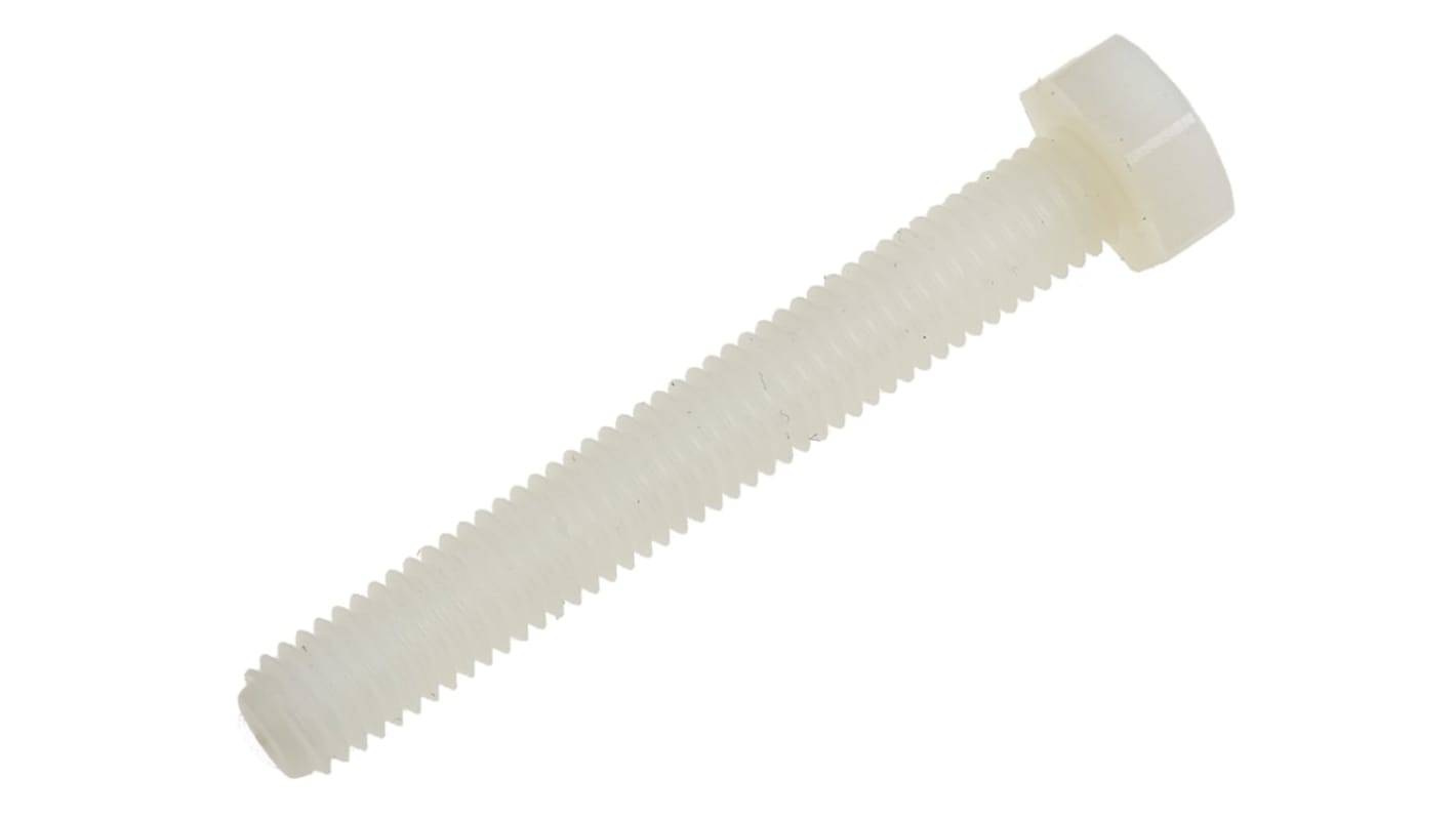 RS PRO Plain Nylon, Hex Bolt, M8 x 60mm