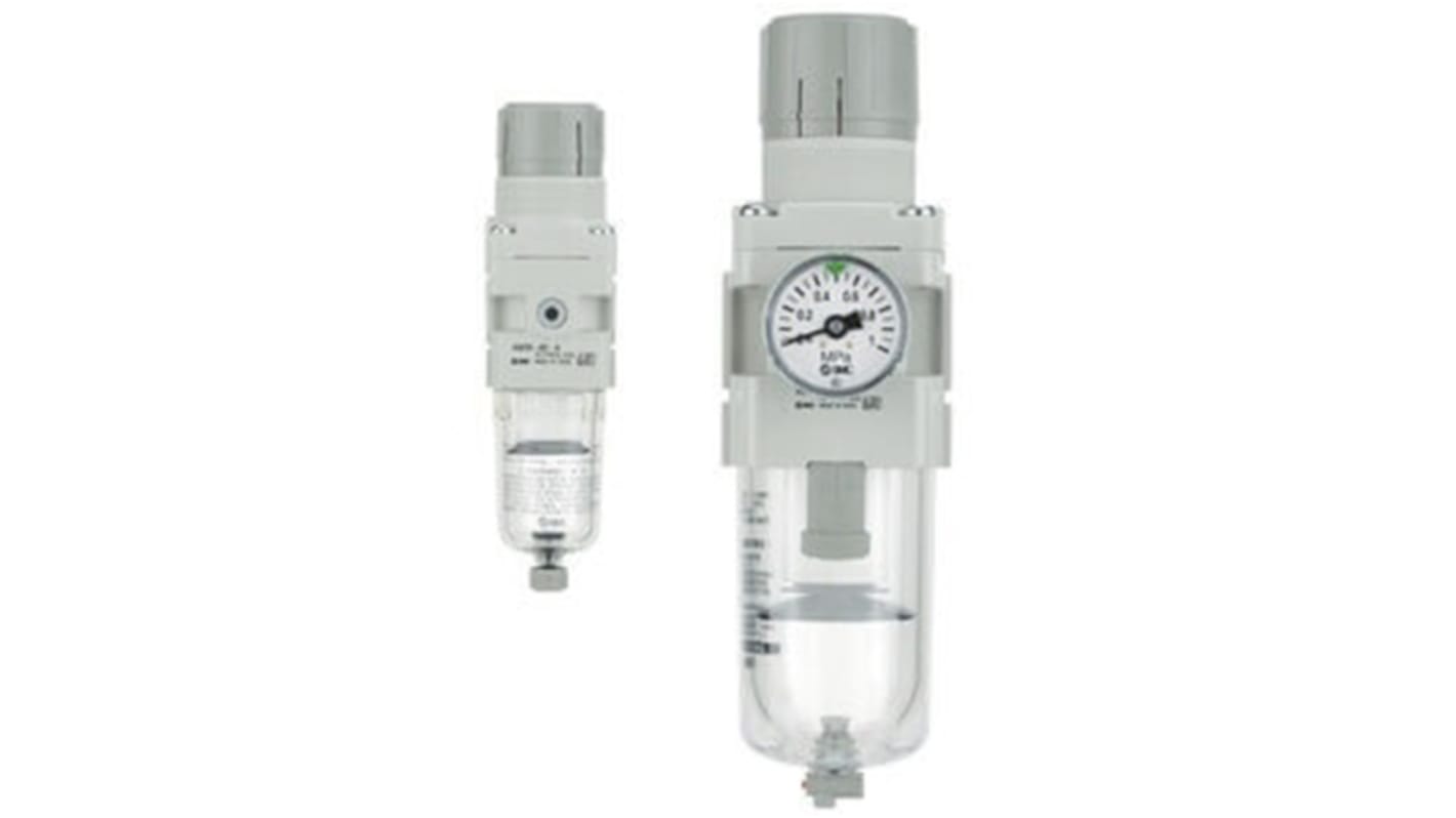 SMC Internal Id Filter Regulator, 5μm, G 1/8, Automatic, Manual, 10 bar