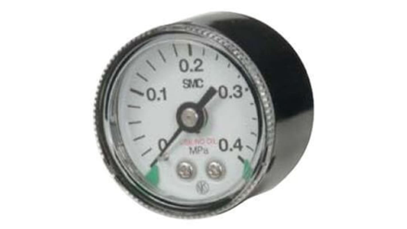 SMC R 1/4 Analogue Pressure Gauge 10bar Back Entry 42mm Outside Diameter
