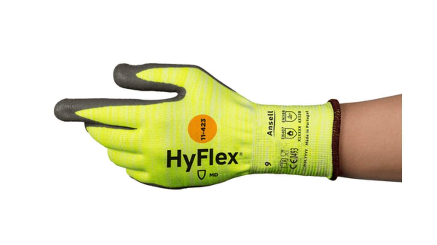 Guanti da lavoro Ansell HyFlex, Tg. 9, in Poliammide, col. Giallo