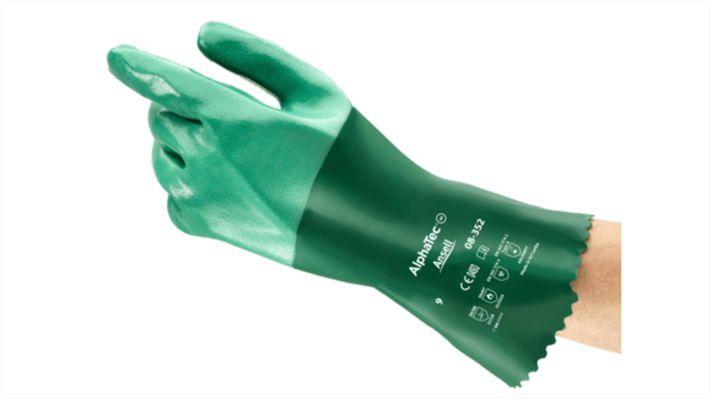 Ansell AlphaTec Arbeitshandschuhe Größe 10 Chemikalienbeständig, Wasserdicht Neopren Grün 1Paar