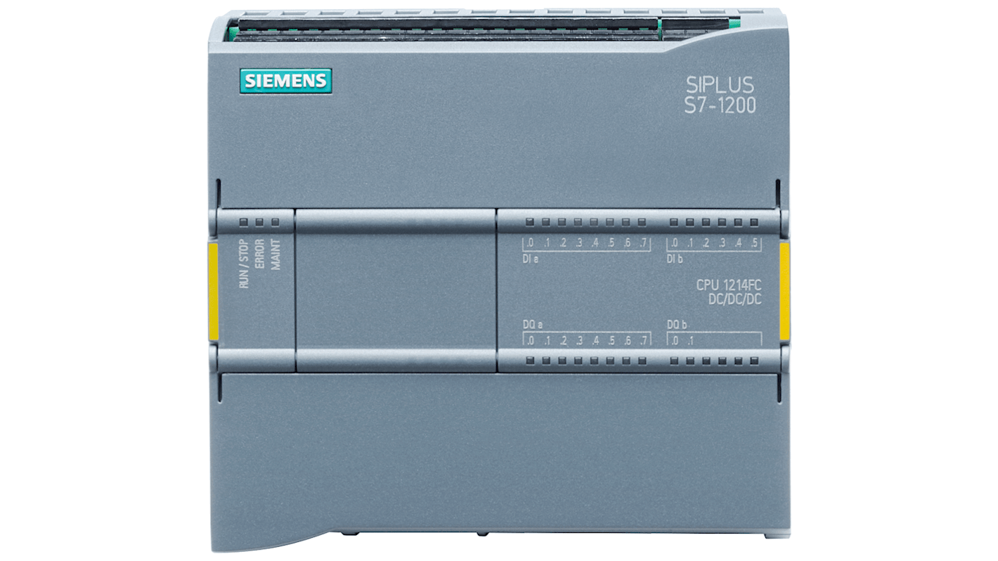 Siemens SIPLUS S7-1200 CPU 1214FC Series PLC CPU for Use with SIPLUS S7-1200, Relay Output, 16-Input, Analog Input
