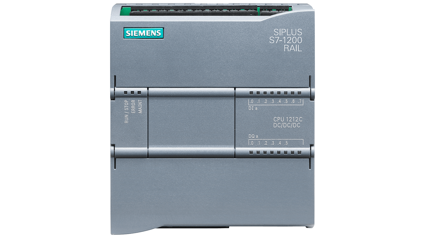 Siemens SIPLUS S7-1200 CPU 1212C Series PLC CPU for Use with SIPLUS S7-1200, 28.8 V Supply, Transistor Output,