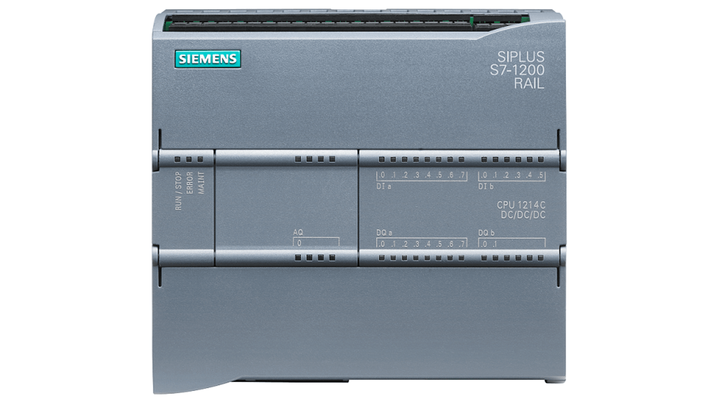 Siemens SIPLUS S7-1200 CPU 1214C Series PLC CPU for Use with SIPLUS S7-1200, 24 V Supply, Transistor Output, 10-Input,