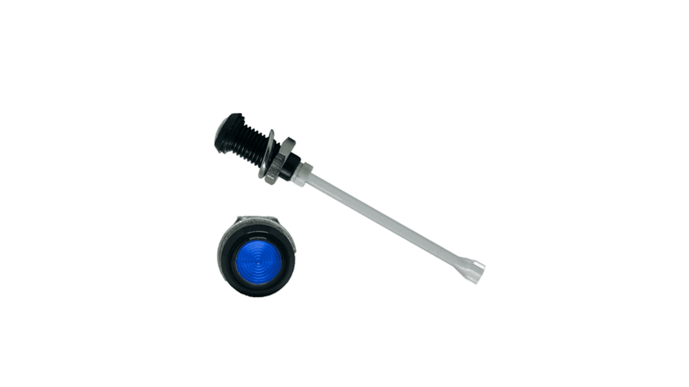 Bivar LED-Lichtleiter Einfach, , Rund-Linse Blau 35.7mm, Tafelmontage