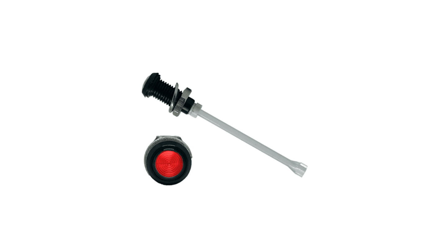 Bivar LED-Lichtleiter Einfach, , Rund-Linse Rot 42.1mm, Tafelmontage