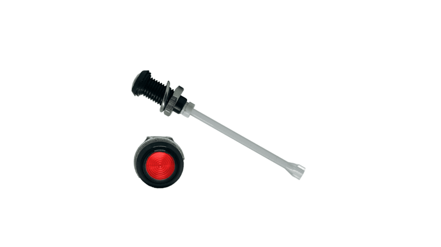 Bivar LED-Lichtleiter Einfach, , Rund-Linse Rot 54.8mm, Tafelmontage
