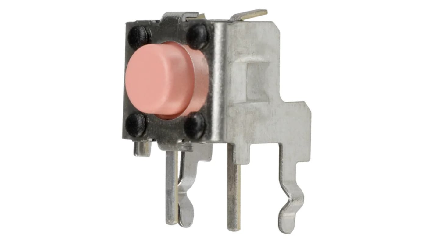 Omron IP00 Pink Plunger Tactile Switch, SPST 50 mA Through Hole