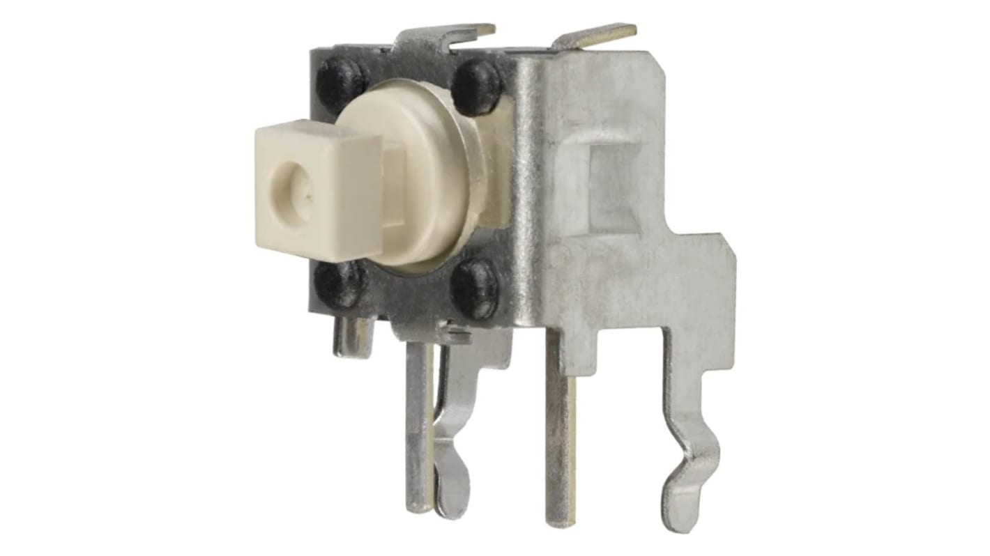 Omron IP00 Ivory Plunger Tactile Switch, SPST 50 mA Through Hole